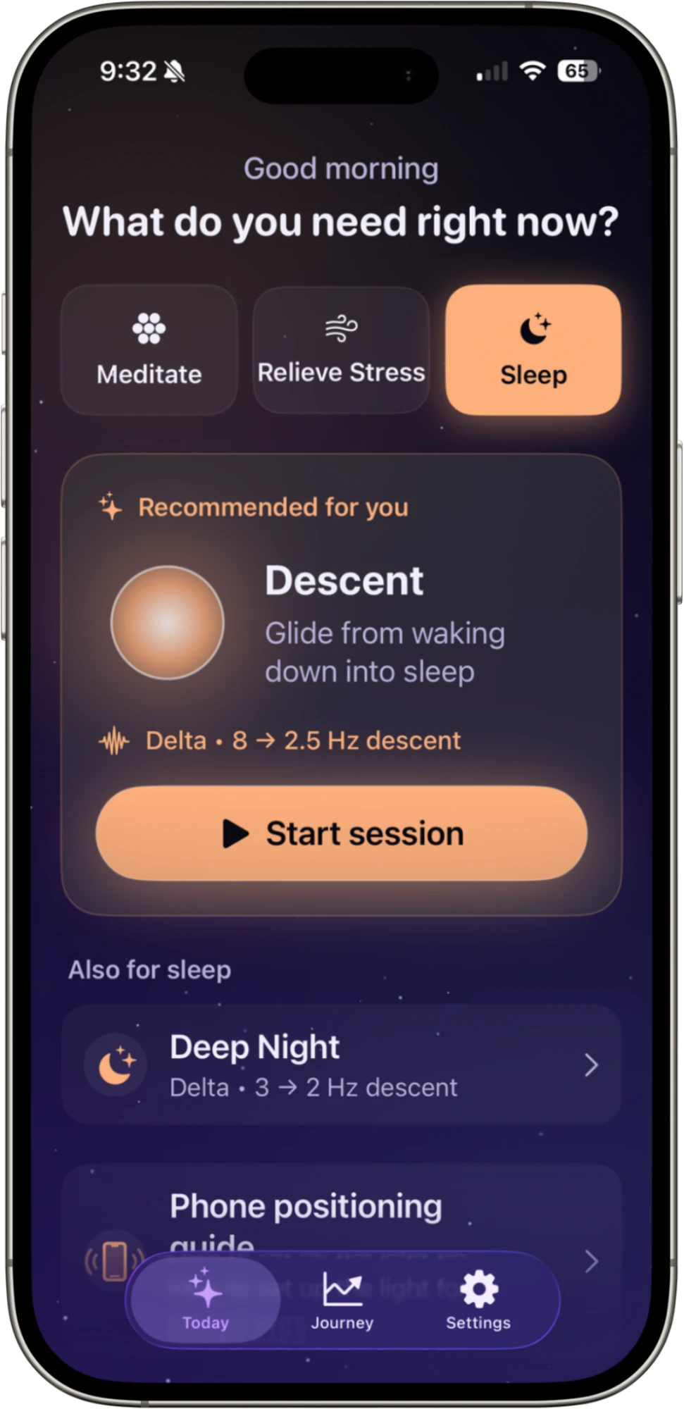 Driftwave app — Sleep mode